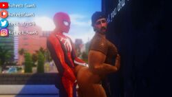 3d 3d_(artwork) gay gay_sex interracial_sex kitrell_simz marvel original_character peter_parker spider-man spider-man_(series)