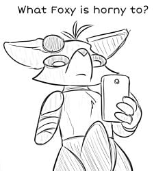 1boy 4_fingers animatronic anthro anthro_only background bandage bandaged_arm bandages black_and_white body_fur boner boner_in_pants bottomwear bulge bulge_focus bulge_through_clothing bulge_under_clothes canid canine cellphone commentary_request edit edited erect_penis erection erection_in_pants erection_in_shorts erection_under_clothes erection_under_clothing expressionless eyepatch eyepatch_lift eyes_open five_nights_at_freddy's fox fox_ears foxy_(fnaf) funny funny_face fur furry furry_only looking_at_phone looking_down male male_focus male_only meme missing_arm mouth_closed pants penis penis_under_clothes phantom_foxy_(fnaf) phone question question_mark questionable questioning questions_and_answers robotic_arm robotic_ear scottgames simple_background simple_shading snout solo solo_focus speech stylized tailsfoxy turned_on twtr uncolored video_game video_game_character video_game_franchise video_games visible_penis_shape white_background