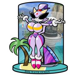 blaze_the_cat flashpoint_gear_(artist) huge_ass huge_breasts knick_knack permanent_smile slim_waist sonic_(series) sunglasses sunnification thick_thighs wide_hips