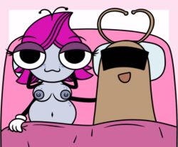 bed bedroom bug insect_girl maggie_pesky oc ocxcanon pink_hair post_sex snail the_buzz_on_maggie