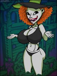 calvin_klein lipstick pinup red_hair scary_godmother scary_godmother_(series) sports_bra suziefemlin tagme underwear