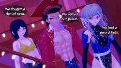 big_breasts big_penis comic danganronpa danganronpa_2:_goodbye_despair dialogue female halloween male mondo_oowada mukuro_ikusaba pekoyama_peko pompadorkz