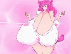 2d 2d_animation animated animated_gif bare_breasts big_breasts breast_expansion breast_inflation breasts breasts_bigger_than_head breasts_bigger_than_torso enormous_breasts exposed_breasts giant_breasts gigantic_breasts hataraki_ari huge_breasts hyper_breasts large_breasts massive_breasts milkcat_(hataraki_ari) monster_girl tagme