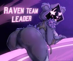 ass big_ass big_butt bubble_ass bubble_butt female fortnite looking_at_viewer looking_back negativedye presenting presenting_hindquarters raven_team_leader