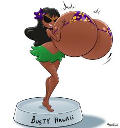 dark-skinned_female dollification female huge_ass huge_breasts hyperflannel knick_knack navel permanent_smile sunglasses sunnification thick_thighs transformation wide_hips