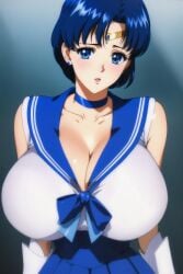 ai_generated ami_mizuno big_breasts bishoujo_senshi_sailor_moon blue_eyes blue_hair breasts cleavage clothing futanurse huge_breasts large_breasts sailor_mercury