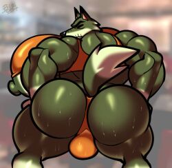 big_ass bobthetanuki dobie_(animal_crossing) hyper_muscles male_only