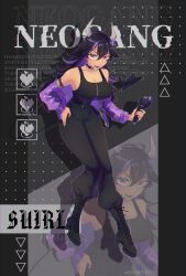 1girls big_breasts black_hair bra breasts demon demon_girl female female_only fnf friday_night_funkin horns solo succubus succubus_horns swirl_(friday_night_funkin) thick_thighs tights voluptuous