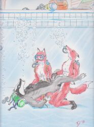 2000 anal anal_sex asphyxiation badger bodily_fluids bondage bondage bound breath_play bubble canid canine colored_pencil_(artwork) cum darkwolfie diving_mask fox from_front_position genital_fluids group handjob hands_behind_back hi_res lying male male/male male_penetrated male_penetrating male_penetrating_male mammal mask missionary_position mustelid musteline on_back penetration penile pool questionable_consent red_fox restraints rope rope_bondage scuba scuba_gear scuba_tank sex traditional_media_(artwork) trio underwater underwater_sex water wrists_tied