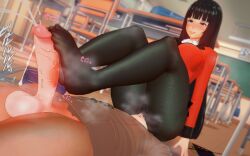 3d cum_outside cumming dominant_female facesitting foot_fetish footjob jabami_yumeko kakegurui koikatsu malesub pantyhose sadism sadistic_smile spidey-dude tachumi thick_thighs voluptuous_female