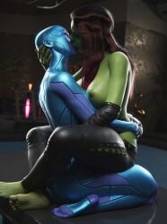 2girls 3d alternate_version_at_source bald big_breasts blender blue_skin gamora green_skin gretdb guardians_of_the_galaxy incest kissing lesbian_kiss marvel marvel_cinematic_universe marvel_comics mechanical_arm nebula_(marvel) nude red_hair sisters sitting superheroine tagme thick_ass thick_legs thick_lips thick_thighs yuri