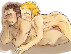 2boys anal artist_request ass basch blonde_hair blush brown_hair buttjob censored closed_eyes doggy_style facial_hair final_fantasy final_fantasy_xii gay male male_only multiple_boys nude penis scar sex tagme vossler yaoi