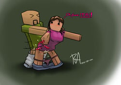 1boy 1boy1girl 1girls blush breasts character commission cum cum_inside dark_skin doggy_style female male/female minecraft minecraft_(series) minecraft_xxx outside psyk323 sex tagme