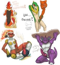 charizard infernape nidoking nintendo pokemon pokemon_(species) scrafty scraggy servine