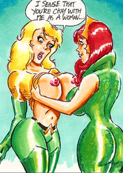 aquaman aquaman_(series) ass blonde_hair breasts clothes color dc female female_only hair joe_gravel mera nipples red_eyes rule_63 shirt_lift solo