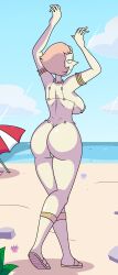 1girls alternate_costume bikini cartoon_network female female_only gem_(species) pearl_(steven_universe) pills-in-a-little-cup shell_bikini solo steven_universe swimsuit tagme