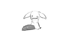 cock foreskin large_penis male male_only mimikyu moba_(artist) monochrome non-human penis pokemon sketch small small_male toony