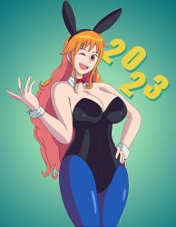 1girls 2023 alternate_costume bunnysuit female female_only nami one_piece pills-in-a-little-cup post-timeskip solo year_of_the_rabbit