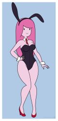 1girls accurate_art_style adventure_time alternate_costume bunnysuit female female_only pills-in-a-little-cup pink_body pink_hair pink_skin princess_bubblegum solo tagme