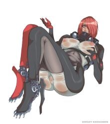 1girls breasts color colored cyborg fondling_breast metal_gear_rising metal_gear_rising:_revengeance mistral_(metal_gear_rising) pink_hair pussy sergey_kekkonen solo tagme transparent_clothing