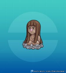 brown_hair brown_skin dex_appeal diglett female_only humanoid nintendo pink_nose pokemon pokemon_(species) pokemorph