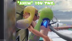 2girls agent_3_(splatoon) agent_3_(splatoon_3) blender braid breasts captain_(splatoon_3) cold comic head_grab hi_res inkling inkling_girl inkloving kissing looking_at_viewer looking_away multiple_girls new_agent_3_(splatoon) nude shocked snow splatoon splatoon_3 splatoon_3:_return_of_the_mammalians tentacle tentacle_hair yuri