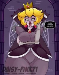 ass_focus big_ass big_breasts clothed daisy-pink71 english_text female female_only huge_ass mario_(series) nintendo paper_mario paper_mario:_the_thousand-year_door paper_peach princess_peach shadow_peach shadow_queen text