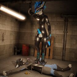 1:1 3d_(artwork) absurd_res animal_genitalia animal_penis anthro anthro_on_anthro arms_tied arrin ball_gag ballbusting balls basement biped blender_(software) blender_cycles blue_body blue_penis bodily_fluids bondage bondage_gear boots bound canid canine canine_genitalia canine_penis chains chastity_cage chastity_device claws clothing cock_and_ball_torture cuff_(restraint) cuffs_(clothing) cum cumshot degradation digital_media_(artwork) dominant dominant_male dragonplayer dragonplayer_(character) duo ejaculation erection exposed_balls feet foot_fetish foot_on_balls foot_play footwear forced fox fur furniture gag gagged genital_fluids genital_torture genitals glistening glistening_body gold_(metal) gold_chastity_cage gold_chastity_device hair hi_res hindpaw humiliation inside knot latex latex_boots latex_clothing legs_tied male male/male mammal metal_chastity_cage metal_cuffs multicolored_body muzzle_gag on_ground open_mouth pain paw_on_penis paws penis pinned_to_ground pipes prison prison_cell reflection restraints rexouium rubber rubber_boots rubber_clothing rubber_suit slim slim_anthro slim_male slim_sub smile spread_arms spread_legs spreading standing standing_on_balls standing_on_penis stepping_on_balls stomping submissive submissive_male tail tight_clothing toes toes_on_balls torture trampling white_body