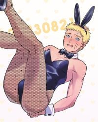 1boy ass ass_focus bare_arms bare_shoulders big_ass big_butt blonde_hair blue_eyes blush boruto:_naruto_next_generations bowtie bulge bunny_boy bunny_ears bunnysuit butt chawantake collar crossdressing cuffs dress facial_markings fake_animal_ears feet femboy femboy_dilf fishnet fishnet_legwear fishnet_pantyhose fishnet_stockings fishnets gay hairband hi_res high_resolution highres large_ass legs_up legwear light-skinned_male light_skin looking_at_viewer male male_focus male_only naruto naruto_(series) naruto_uzumaki nose_blush on_back open_mouth pale-skinned_male pale_skin pantyhose pecs pinup presenting_ass presenting_butt shounen_jump sissy sitting skimpy skimpy_clothes skimpy_dress stockings sweat sweatdrop sweating twink uzumaki_naruto whisker_markings whiskers yaoi yellow_hair