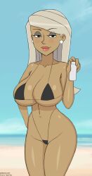 1girls agent_k alternate_version_available animated animated big_breasts big_lips bikini bikini_bottom bikini_top black_bikini black_eyes blonde_hair bottomwear bouncing_breasts breast_focus breasts cleavage ear_piercing earrings female female_only hair half-closed_eyes hand_on_hip hips holding_object huge_breasts lips long_hair looking_at_viewer mature mature_female mature_woman meegol milf mother smile solo solo_female swimwear the_replacements thick_lips thick_thighs thighs topwear wide_hips