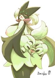 2023 3_fingers adorable anthro anus artist_name ass ass_grab big_breasts black_legs blush blush_lines bodily_fluids breasts butt_grab claws clitoris cute cute_fave digital_media_(artwork) domiskebet domisket female fingers fur generation_9_pokemon genital_fluids genitals green_body green_fur half-closed_eyes hand_on_butt hand_on_own_butt hi_res inverted_nipples looking_at_viewer looking_back looking_back_at_viewer meowscarada multicolored_body narrowed_eyes nintendo nipples nude open_mouth pink_eyes pink_nipples pink_nose pink_pussy pink_tongue pokemon pokemon_(species) pokemon_sv presenting presenting_anus presenting_hindquarters presenting_pussy pussy pussy_juice raised_tail rear_view scut_tail short_tail side_boob signature simple_background solo spread_butt spread_pussy spreading standing tail thick_thighs tongue vagina white_background y_anus