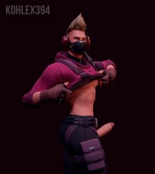 1boy drift_(fortnite) fortnite kohlex male male_only muscular muscular_male penis shirt_lift solo solo_male