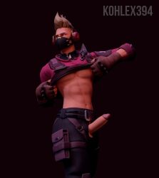 1boy drift_(fortnite) fortnite kohlex male male_only muscular muscular_male penis shirt_lift solo solo_male