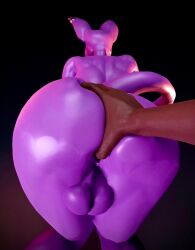 3d anubeensfw beerus big_ass dragon_ball dragon_ball_super dragon_ball_z fingering gay huge_ass human human_male human_male_on_anthro human_male_on_anthro_male human_on_anthro interspecies purple_skin tagme