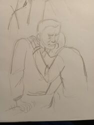 2boys closed_eyes clothed clothing eli_vance featheredcritter half-life half-life_2 hand_on_shoulder head_in_neck head_resting_on_other isaac_kleiner low_effort masturbating masturbating_other masturbation no_visible_genitalia shivering sketch smile traditional_media_(artwork) yaoi