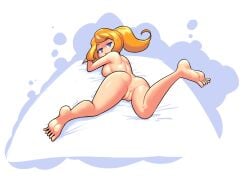 1girls anus ass barefoot blue_eyes breasts completely_nude completely_nude_female dat_ass feet female female_only full_body human human_only looking_at_viewer looking_back mario_(series) minus8 mona_(warioware) naked naked_female nintendo nude nude_female pussy sideboob solo solo_female tagme thighs toes warioware
