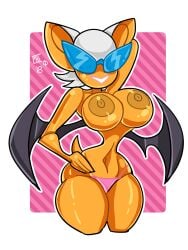 anthro armpits bimbophi disney dollification female high_heels huge_ass huge_breasts knick_knack navel permanent_smile pixar rouge_the_bat smile sonic_(series) sunglasses sunnification thick_thighs thin_waist transformation wide_hips