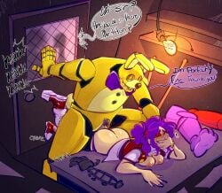 1boy 1boy1girl 1girls ambiguous_penetration big_ass bileshroom boss_and_subordinate breasts_out bubble_butt closet closet_sex clothed_sex covering_mouth doggy_style dominant_male employee_uniform exhibitionism fanart female five_nights_at_freddy's five_nights_at_freddy's_(film) five_nights_at_freddy's_4 fnaf from_behind fucked_from_behind fucked_into_submission fucked_senseless fucked_silly haru_(masochistfox) hourglass_figure in_public looking_pleasured male male/female medium_breasts oc_x_canon ocxcanon on_table public sex spring_bonnie spring_bonnie_(fnaf) submissive_female the_smash_of_87 toony vaginal_penetration vaginal_sex william_afton william_afton_(film) work_uniform workplace