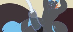 1boy animated anthro big_penis black_body black_fur blue_body blue_fur bodily_fluids bulge cum cum_drip cum_on_penis cumshot dripping eeveelution ejaculating_on_self ejaculation excitation fur genital_fluids genitals gif interspecies larger_male machine male male_only milking_cum milking_machine milking_self nintendo penis pokémon_(species) pokemon pokemon_(species) pokephilia size_difference solo startlin umbreon vein veiny_penis