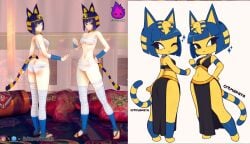 1girls 2022 :< animal_crossing animal_humanoid ankha ankha_(animal_crossing) anthro ass bandage bandages blue_fur blue_hair breasts cat_ears cat_humanoid cat_tail catgirl cleavage clothing cremanata dress egyptian felid_humanoid feline feline_humanoid female female_only full_body fur furry furry_only hi_res humanoid igneuzz jpeg looking_at_viewer looking_back nintendo short_hair signature small_breasts solo solo_female sparkles tagme tail white_background wink yellow_fur