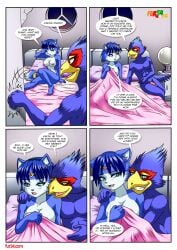 anthro bbmbbf breasts comic falco_lombardi female fur34 furry krystal love_brings_us_together_too_(comic) male male/female nintendo nude palcomix penis star_fox