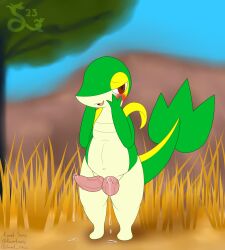 2_penises absurd_res animal_genitalia animal_penis anthro aroused blush bodily_fluids diphallia diphallism dripping erection generation_5_pokemon genital_fluids genitals grass green_body hemipenes hi_res kamek_sans leaking_precum looking_at_viewer male multi_genitalia multi_penis navel nintendo outside penis plant pokemon pokemon_(species) precum precum_drip red_eyes slightly_chubby snivy solo tan_body thick_thighs tree vein veiny_penis