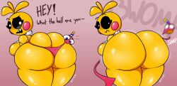 animatronic animatronic_female animatronic_girl ass big_ass big_butt bitting blush chicken cupcake cupcake_(fnaf) five_nights_at_freddy's five_nights_at_freddy's_2 fnaf jiggle jiggling jiggling_ass kefiregg nibbling panties ripping ripping_clothing ripping_undies solo toy_chica toy_chica_(fnaf) wobble wobbling wobbling_ass