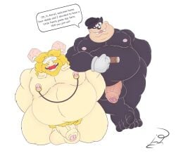 2boys anthro asgore_dreemurr asriel_dreemurr bara blonde_hair body_hair bondage boss_monster bound bovid caprine daddy_(disambiguation) disney domestic_cat duo english_text fat fat_man felid feline felis fur gag gay goat goof_troop hair hi_res jon_noj long_ears male male/male male_only mammal multiple_boys obese obese_male overweight overweight_male penis peter_pete_sr. peter_the_cat smile text undertale undertale_(series) white_body white_fur