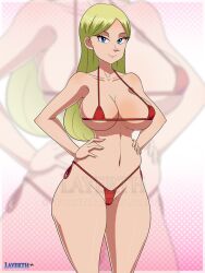 blonde_hair breasts female female_only layerth looking_at_viewer ousama_ranking queen_hilling ranking_of_kings solo tagme watermark