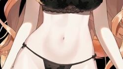 1girls animated belly belly_button belly_focus black_bra black_lingerie black_panties blonde_female blonde_hair bra female female_only lingerie mp4 myon_(vitamyon) no_sound panties solo tagme underwear video virtual_youtuber vtuber