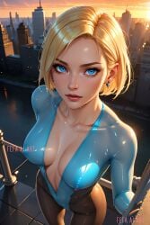 ai_generated blonde_hair blue_eyes fefa_ai_art fefaaiart female short_hair stable_diffusion top_view uniform