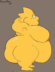 1girls 2d alphys anthro areolae armpits arms_behind_head arms_up ass barefoot bbw belly big_ass bottomless breasts buckteeth chubby chubby_female color completely_nude completely_nude_female edit female female_only full_body gigantic_ass gigantic_breasts glasses huge_ass huge_belly huge_breasts large_breasts lizard monster monster_girl morbidly_obese nipples no_bra no_panties nude nude_female obese overweight overweight_female pose roccorox sharp_teeth short_tail side_view sideboob solo solo_female sweat sweating sweaty tail thick_ass thick_calves thick_thighs topless undertale undertale_(series) watermark wide_hips yellow_body yellow_skin