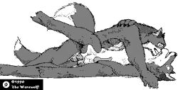 1990 1990s anthro black_and_white canid canine copyright digital_media_(artwork) duo english_text fox hair male male/male mammal monochrome pixelated tail text usenet