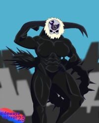 1_eye abs anthro ass big_breasts big_butt black_body bone breasts elden_ring fallingstar_beast female flexing fromsoftware hand_on_hip huge_breasts huge_butt muscular muscular_female sidewaysmirror skull solo solo_focus spikes tagme tail